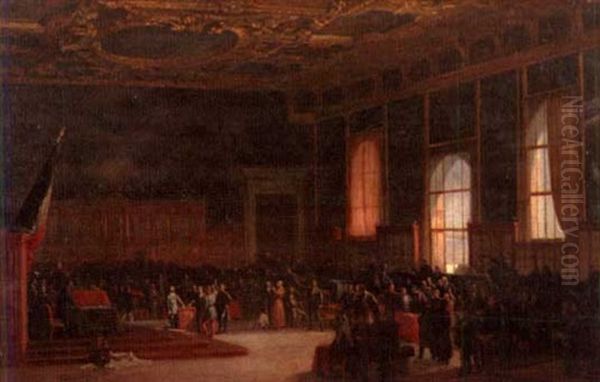 Treaty Of Venice Oil Painting by Jean Paul Laurens