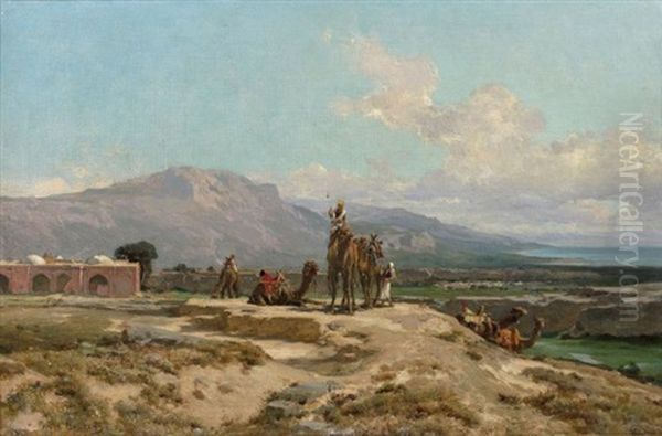 La Halte De La Caravane Oil Painting by Jules Joseph Augustin Laurens