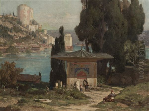 Rumelische Festung Am Bosporus Oil Painting by Jules Joseph Augustin Laurens
