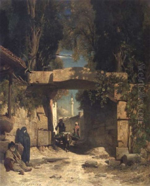 A La Porte D'une Ville D'asie Mineure Oil Painting by Jules Joseph Augustin Laurens