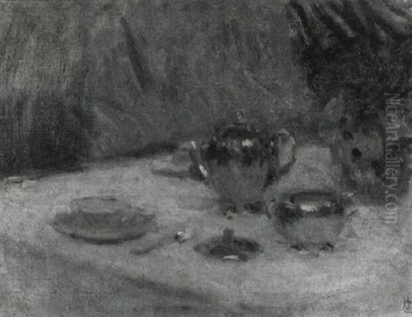 L'heure Du The Oil Painting by Ernest Joseph Laurent