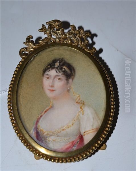 Portrait Miniature Of Empress Josephine Oil Painting by Jean Antoine Laurent