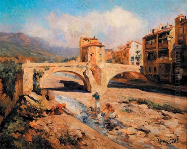 Les Lavandieres Oil Painting by Lucien Laurent-Gsell