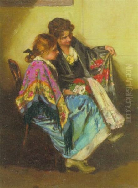 Vorbereitung Zur Fiesta Oil Painting by Cesare Laurenti