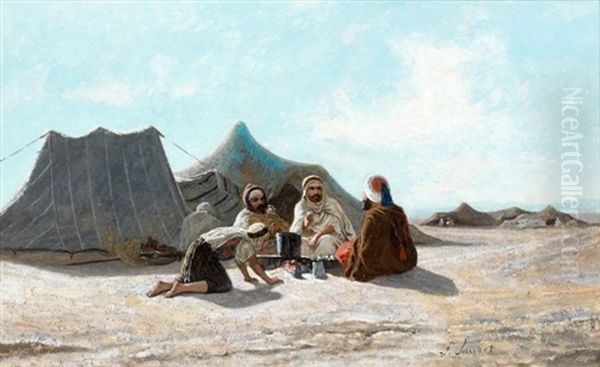 Le Campement Oil Painting by Francois Lauret