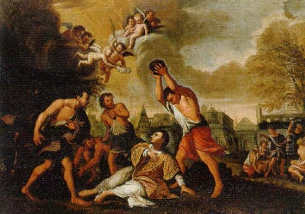 El Martirio De San Esteban Oil Painting by Filippo Lauri