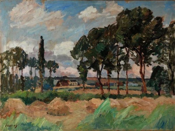 Vue De Vetheuil Oil Painting by Abel Louis Alphonse Lauvray