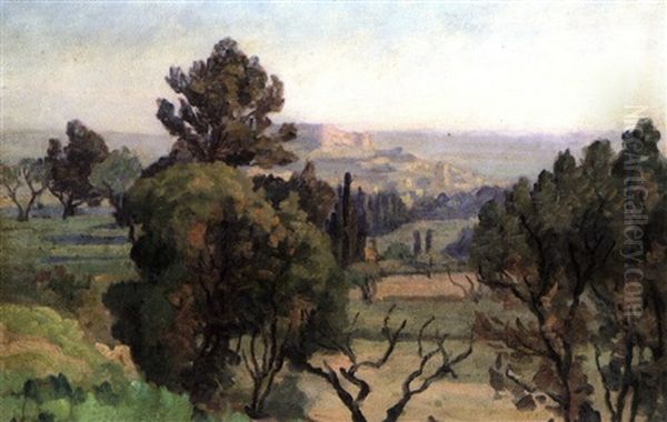 Villeneuve Les Avignon Oil Painting by Abel Louis Alphonse Lauvray