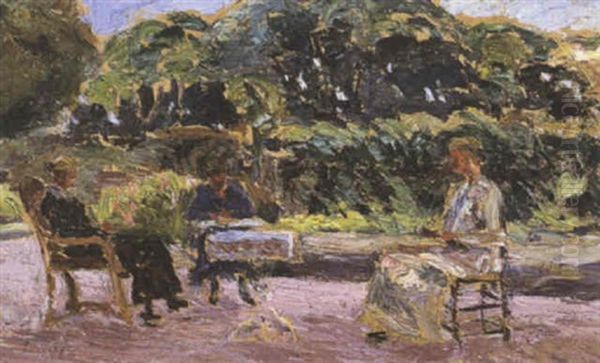 Scene Familiale Oil Painting by Abel Louis Alphonse Lauvray