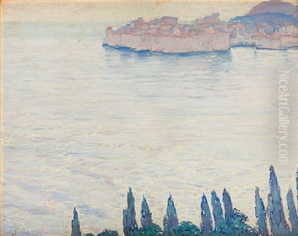 Marine Scene Oil Painting by Ludwik de Laveaux