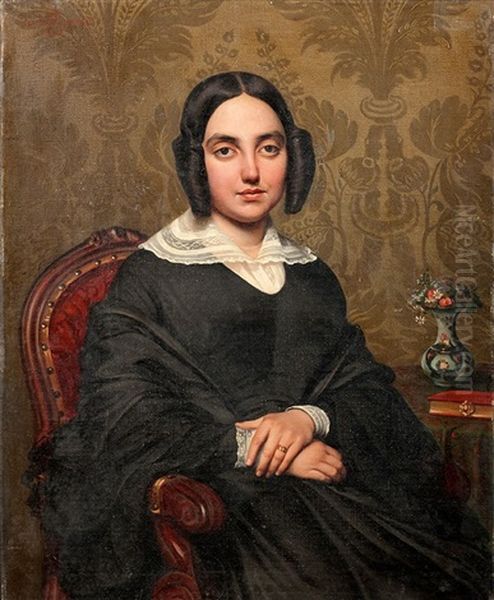 Portrait De Femme Oil Painting by Claudius Lavergne