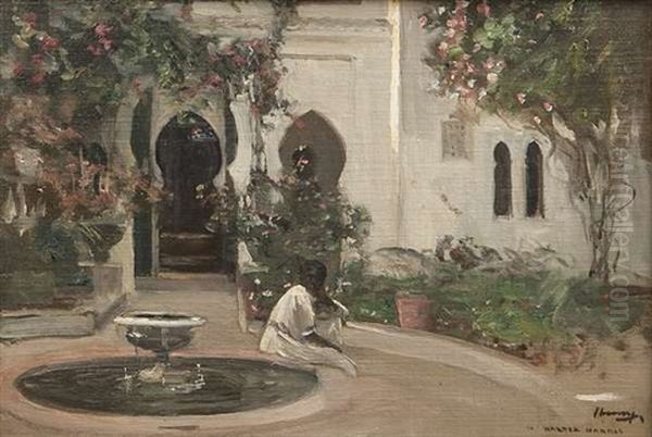 A Moorish Garden Oil Painting by John Lavery