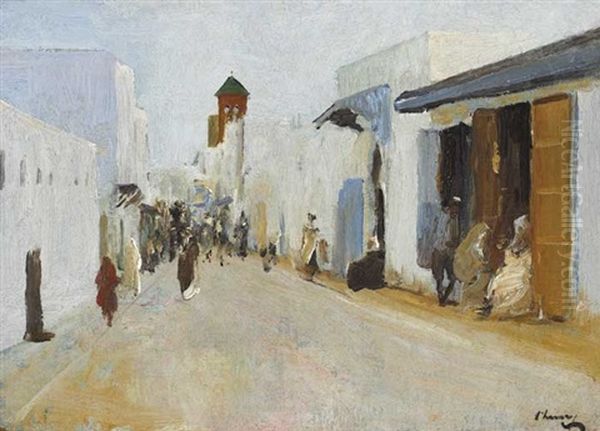 A Street In Rabat, Morocco Oil Painting by John Lavery