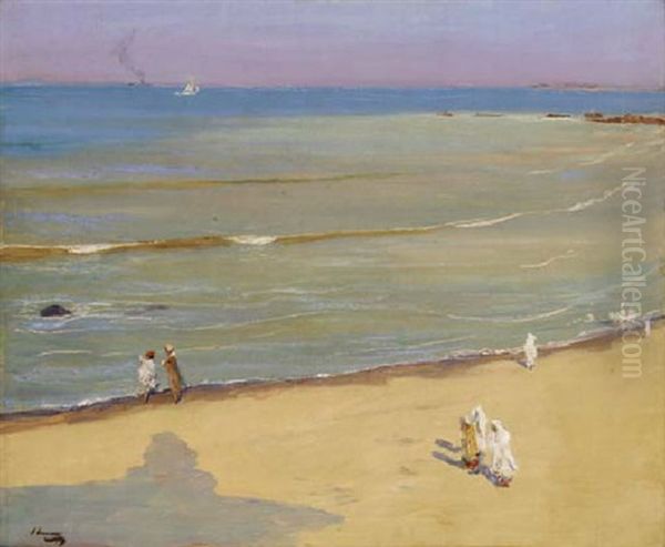Morning After The Storm, The Beach, Tangier Oil Painting by John Lavery