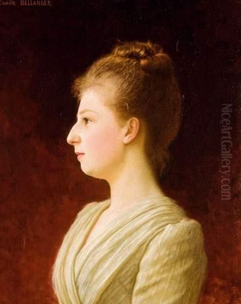 Portrait De Jeune Femme Oil Painting by Camille Felix Bellanger