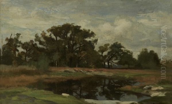 La Mare A L'oree Du Bois Oil Painting by Eugene Lavieille