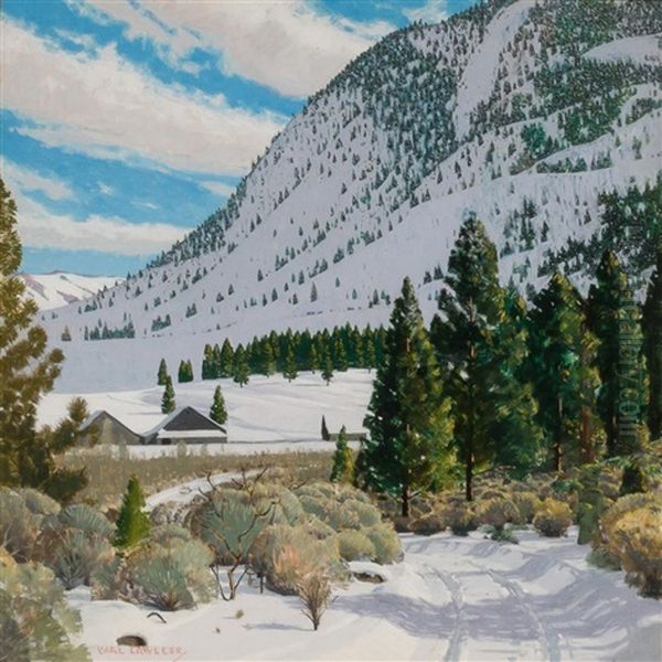 Colorado Mountainside Oil Painting by Carl Lawless