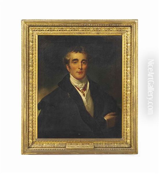 Portrait Of Arthur Wellesley, 1st Duke Of Wellington, K.g., K.b., M.p. (1769-1852), Bust-length, In Civilian Clothes With A Military Cloak... Oil Painting by Thomas Lawrence
