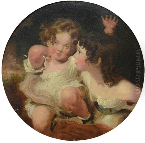 The Daughters Of Cahrles B. Calmady Of Langon Court Oil Painting by Thomas Lawrence