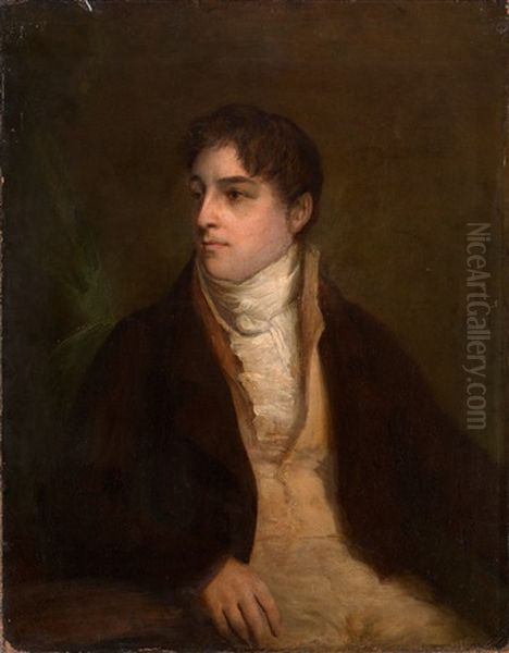 Portrait Of A Seated Gentleman, In A Brown Jacket And A Beige Waistcoat Oil Painting by Thomas Lawrence