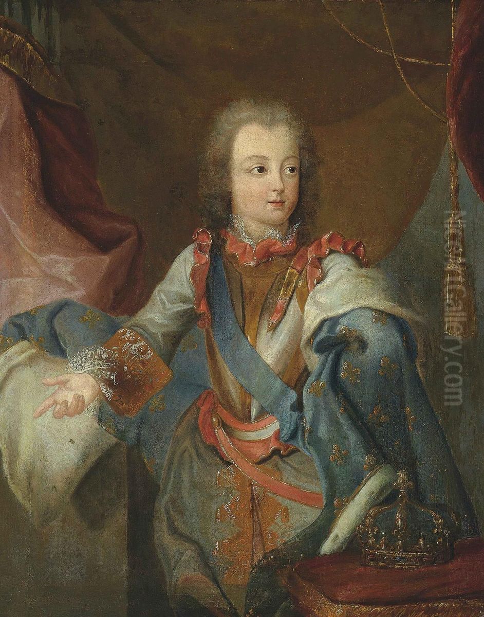 Portrait Of Louis Xv As A Boy Oil Painting by Alexis-Simon Belle