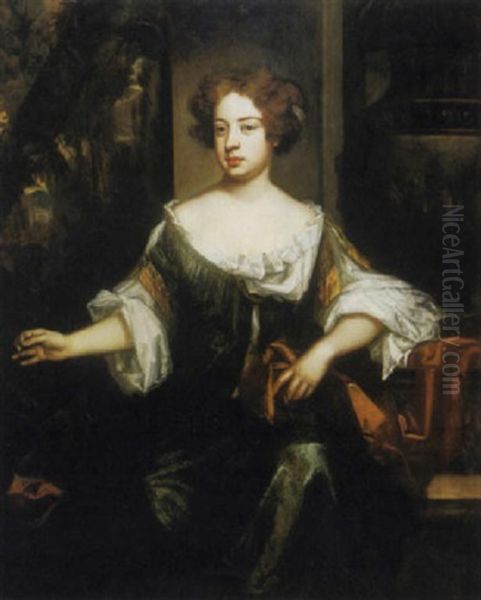 A Portrait Of A Lady In A Rocky Landscape Oil Painting by Thomas Lawrence