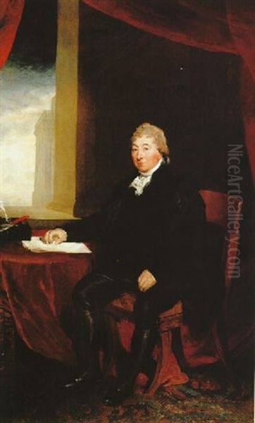 Portrait Of Sir Robert Wigram, 1st Bt. M.p., Full Length, Seated At His Desk Oil Painting by Thomas Lawrence