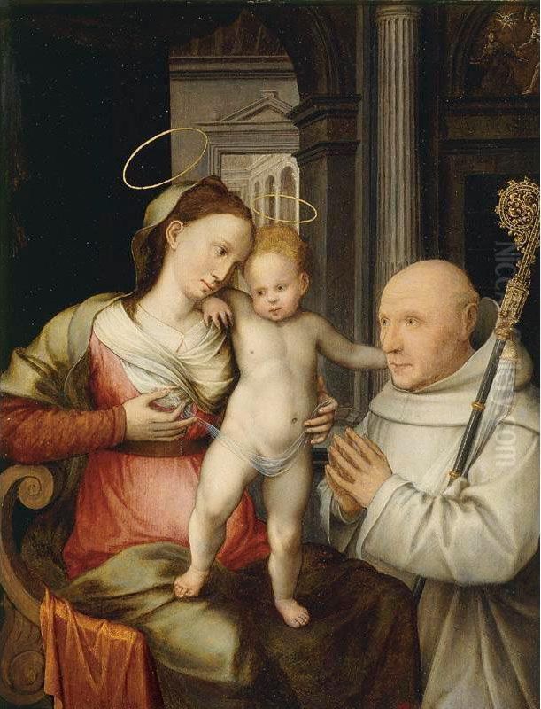 Saint Bernard Of Clairveau And The Miracle Of Lactation Oil Painting by Jean Bellegambe the Elder