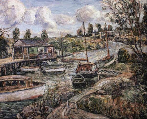 Boats For Hire Oil Painting by Ernest Lawson
