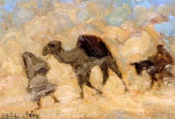 Tempete De Sable Dans Le Sud-tunisien Oil Painting by  Lazare-Levy