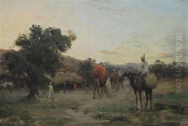 Le Campement Arabe Oil Painting by Jean Baptiste Paul Lazerges
