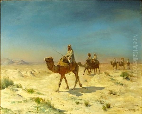 Desert Caravan Oil Painting by Jean Baptiste Paul Lazerges