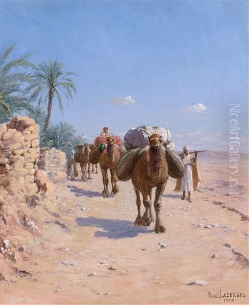 La Caravane Oil Painting by Jean Baptiste Paul Lazerges
