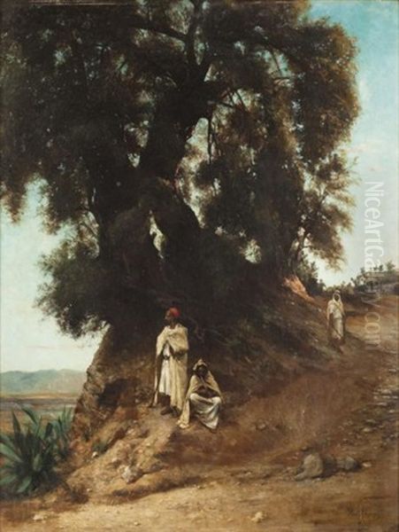 Discussion A L'ombrage Oil Painting by Jean Baptiste Paul Lazerges