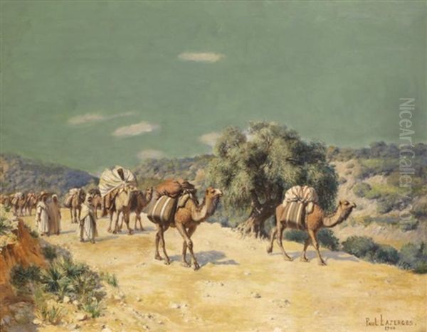 Caravane En Marche Oil Painting by Jean Baptiste Paul Lazerges