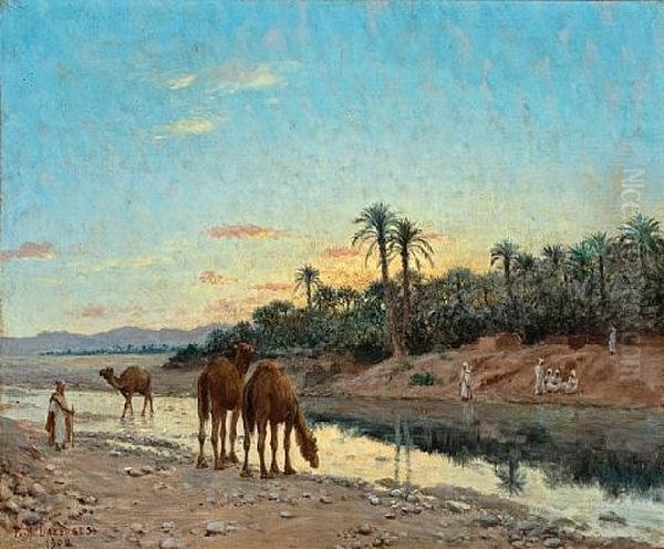 Camels Rest Oil Painting by Jean Baptiste Paul Lazerges