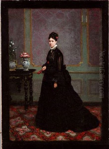 Dame Dans Un Interieur Oil Painting by Jean Baptiste Paul Lazerges