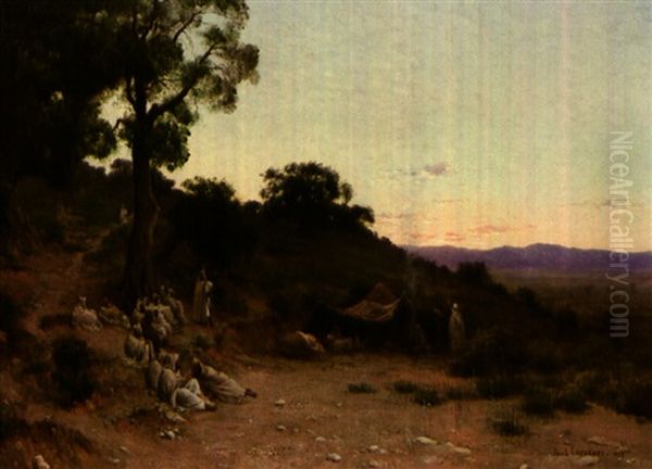 Campement En Algerie Oil Painting by Jean Baptiste Paul Lazerges