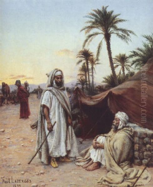 Scene De Campement Oil Painting by Jean Baptiste Paul Lazerges