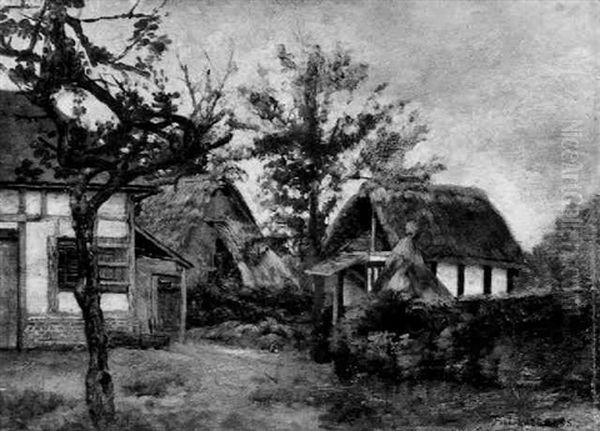 Ein Nordfranzosischer Bauernhof Oil Painting by Jean Baptiste Paul Lazerges