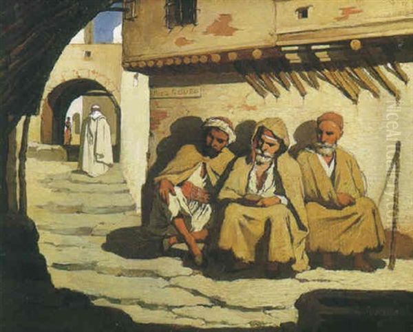 Dans La Casbah D'alger Oil Painting by Jean Baptiste Paul Lazerges
