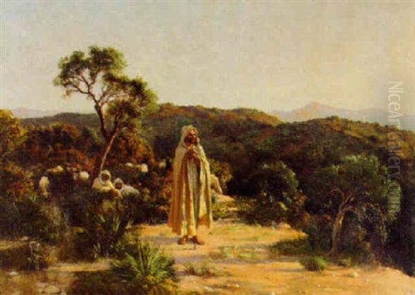 Bedouin Shepherds Oil Painting by Jean Baptiste Paul Lazerges