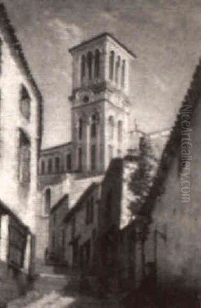 Street In Florence Oil Painting by Jean Baptiste Paul Lazerges