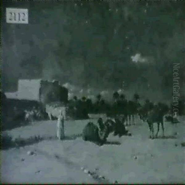 The Bedouin At Night Oil Painting by Jean Baptiste Paul Lazerges