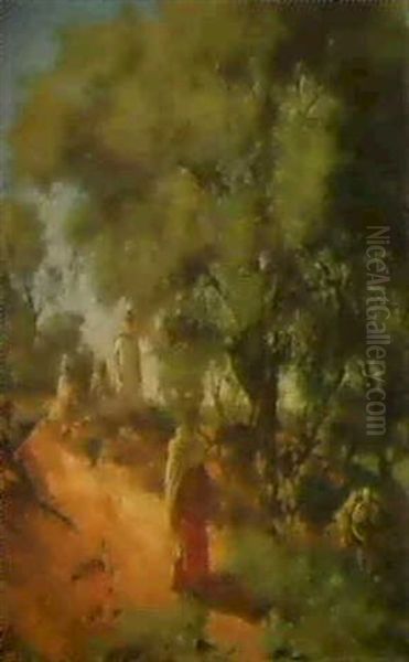 Kurze Rast Oil Painting by Jean Baptiste Paul Lazerges