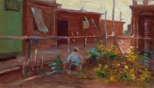 Contraluz Oil Painting by Alfredo Lazzari