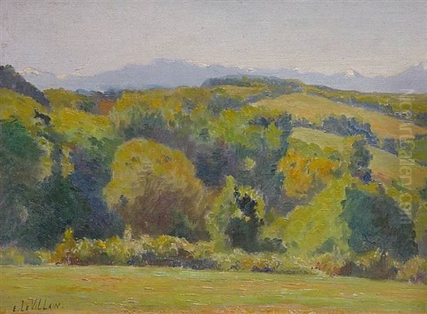 Landschaft In Der Umgebung Von Fecamps (?) Oil Painting by Ernest Le Villain