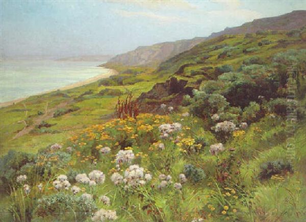 The Normandy Coast At Omaha Beach Oil Painting by Ernest Le Villain