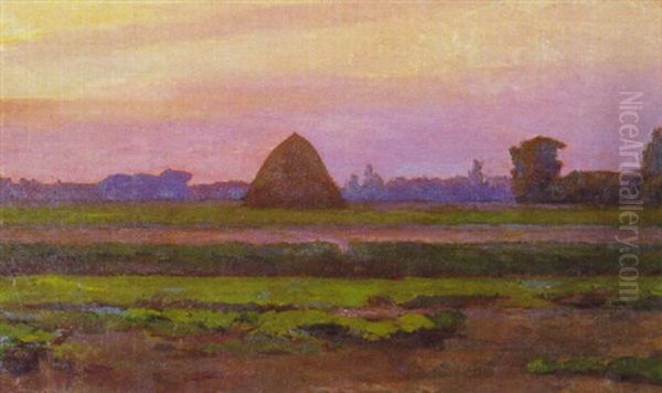 Meule Au Crepuscule Oil Painting by Ernest Le Villain