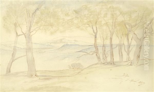 Zitza, Albania Oil Painting by Edward Lear